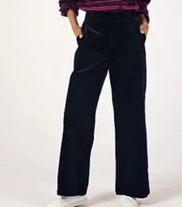 Ben de Lisi Corduroy Wide Leg Trouser Petite UK 16 Navy QVC BNWT - Picture 1 of 7