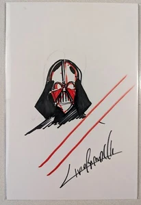 Darth Vader Original Comic Size Sketch By Industry Artist Livio Ramondelli W/COA - Picture 1 of 2