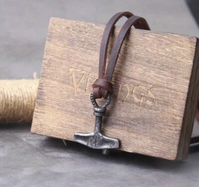 Collar Escandinavo Colgante Hombre Nórdico Odín Vikingo Thor Martillo Mjolnir Foto 1 de 3
