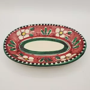 Vietri Art Pottery Italy Oval Floral Serving Dish Hand Painted - Picture 1 of 7