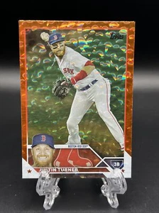 2023 Topps Series 2 Justin Turner #/299 Orange Foil Parallel Boston Red Sox - Picture 1 of 3