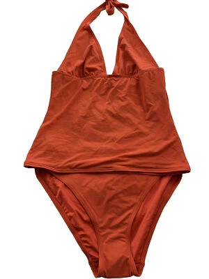 Traje de baño Calvin Klein Tankini 2 piezas naranja talla grande cintura alta nuevo sin etiquetas Foto 1 de 4