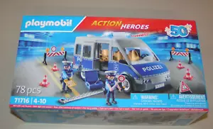Playmobil 71716 - Action Heros Polizei Bus mit Straßensperre - Mit Licht & Sound - Bild 1 von 5