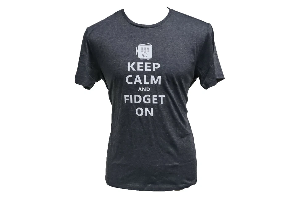 Camiseta Fidget Cube Keep Calm and Fidget On Gris Carbón Talla Grande Para Hombre Foto 1 de 4