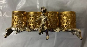 Vintage Sam Fink Gold Tone Metal Filigree Lipstick Holder W/ Cherub - Picture 1 of 16
