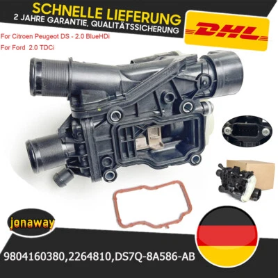 9804160380 Thermostat Thermostatgehäuse Für CITROEN 2.0 BlueHDi Ford Peugeot DE, - Bild 1 von 4