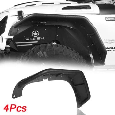 Front & Rear Tube Fender Flares Armor Protector For Jeep Wrangler JK 07-18 - Image 1 of 4