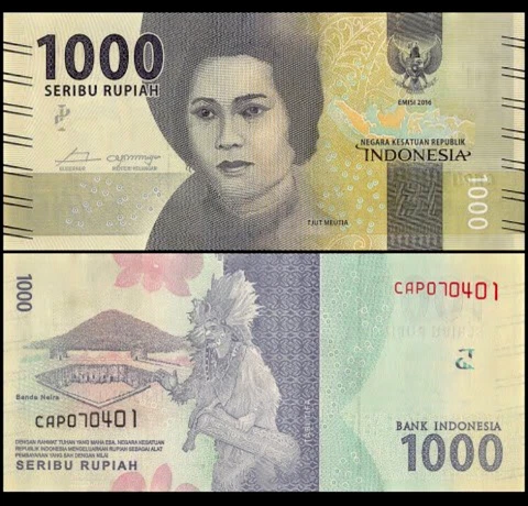 INDONESIA 1000 Rupiah, 2016, P-154, UNC World Currency Cover