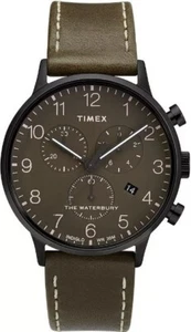 Timex Waterbury Chronograph Leather Strap Men's Watch TW2T27900 - Picture 1 of 3