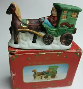 RUSS ๐ Victorian Christmas Horse Drawn Stage Coach ๐ Porcelain Figurine #9703 - Picture 1 of 11