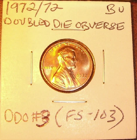 1972 Doubled Die # 3 (FS-103) Lincoln Cent - "FLASHY" BU - 6E - GREAT LOW PRICE Cover