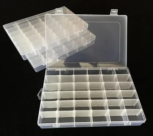 3pc Organizer Plastic Box 36 Compartment Craft Jewelry Bead Storage Container - Picture 1 of 6