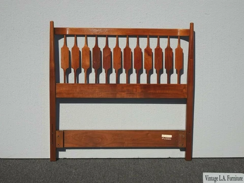 Vintage Kipp Stewart for Drexel Declaration Twin Size Walnut Headboard 1965 Cover
