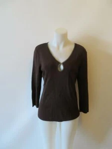WOMENS DANA BUCHMAN BROWN LONG SLEEVE TOP SIZE XL - Picture 1 of 9