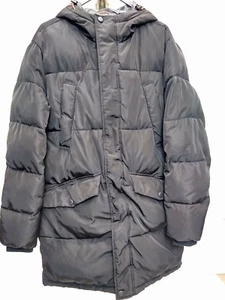 HAWKE & CO LONG JACKET SZ M, BLACK, PUFFY, HOODED(ADJ SYSTEM) ZIP/ SNAP, BLACK - Picture 1 of 12