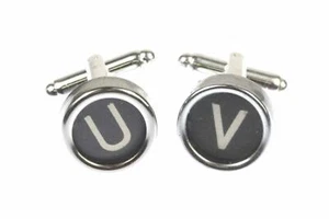 Manschettenknöpfe Schreibmaschinentaste Miniblings sz Buchstabe E + WUNSCHBUCHST - Bild 1 von 6