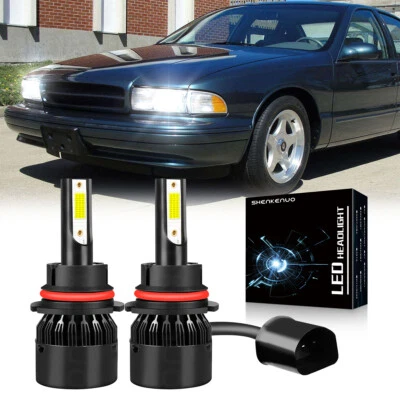 SHENKENUO For Chevy Impala 1994-1996 LED Headlight Bulb High&Low Dual Beam Kit 6000K White