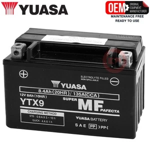 BATTERIA YTX9-BS YUASA ORIGINALE SIGILLATA BENELLI Caffè Nero 250 2008-2012 - Foto 1 di 4