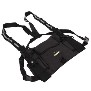 Radio Chest Harness Rig Radio Chest Front Pack Walkie Talkie Vest With Refle XOU - Afbeelding 1 van 12