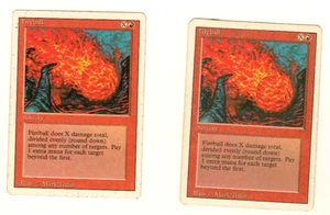 Set Of 2 Fireball Revised Edition MTG Magic The Gathering Card - Picture 1 of 4