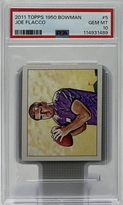 Joe Flacco PSA 10 - 2011 Topps '1950 Bowman Style' - Ravens, Bengals, Delaware Foto 1 de 4