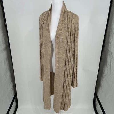 Guess Made in Italy XS Duster Cardigan Metallic Knit Lightweight Open Front - Image 1 of 4