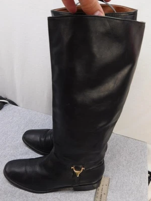 Botas Etienne Aigner Mujer Talla 9N Cuero Derby Negro Altas Equitación Foto 1 de 4