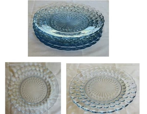 VINTAGE Anchor Hocking BUBBLE Piatti da Pranzo 9,5" Blu Zaffiro (1930-1960) 7 Pezzi - Foto 1 di 5