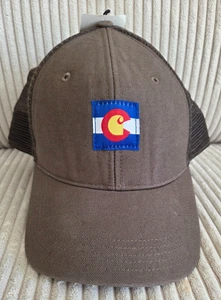Carhartt Colorado Flag Adjustable Brown Snapback Trucker Hat NWT - Picture 1 of 9