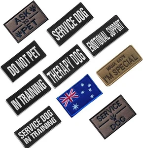 10 Pieces Service Dog Patches Ask to Do Not Pet Patch Vest Removable Tactical - Picture 1 of 5