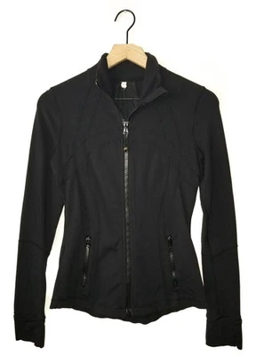 Chaqueta Lululemon DEFINE Negra Cremallera Completa Ventilada Luon Yoga Talla 6 Foto 1 de 4