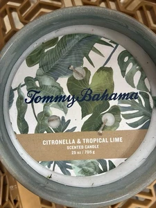 Tommy Bahama Outdoor Citronella Tropical Lime Candle – Teal Ceramic 2-Wick 25oz - Picture 1 of 2
