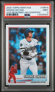 2025 Topps Heritage SHOHEI OHATANI 1976 Redefined Holographic Dodgers PSA Mint 9 - Picture 1 of 2