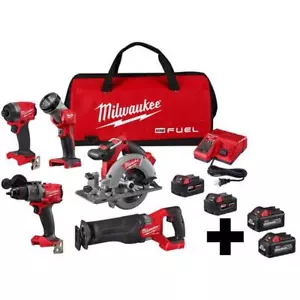 Milwaukee (5-Tool) Combo Kit 18V Li-Ion Brushless + (2) Extra 6.0Ah Batteries - Picture 1 of 9