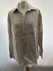 shirt m&s size 16 in collar beige striped cotton long sleeve mens