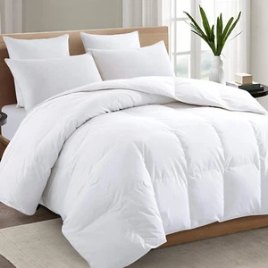 Premium 2100 Series King Comforter All Season Breathable Cooling White Comforter - Picture 1 of 9