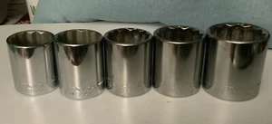 Craftsman 5pc 1/2 Drive 12pt SAE Sockets, 15/16in. - 1-1/4in., USA - Picture 1 of 11