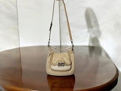 COACH 19320 Kristin Spectator Beige Taupe Nude Leather Python Shoulder Purse Tag - Image 1 of 4