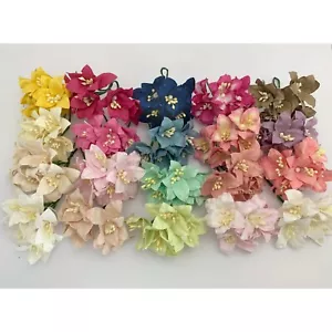 100 MIXED of 19 Colors Medium Lily Paper Flower Wedding Scrapbook (LY1-Mixed-B2) - Picture 1 of 2