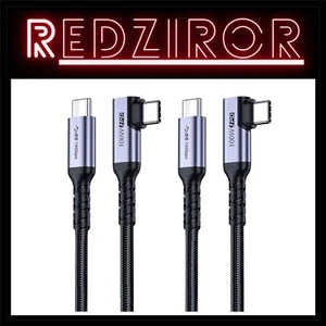 100W USB C 3.1 Data Cable 10FT 2-Pack with Right Angle Design for Fast Charging - Picture 1 of 3