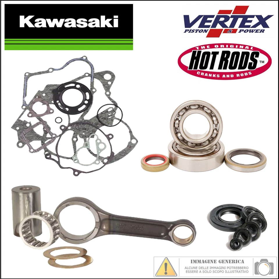 KIT REVISIONE MOTORE BIELLA CUSCINETTI GUARNIZIONI PARAOLI KAWASAKI KX 85 2007 Foto 1 de 1