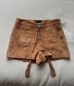 Intermix Sydney Suede Hippie Boho Vibes Shorts with Tassels - Size Small - Picture 1 of 9