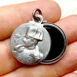 Napoleon Bonaparte Empereur. Antique Large Slide Locket Mirror Pendant by Dropsy - Picture 1 of 11
