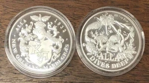 ALLA 2017 .999 Fine Silver Theme New Orleans Mardi Gras Krewe Doubloon Token Coi - Picture 1 of 1