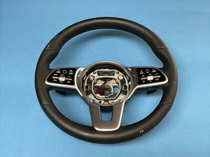2020–2022 Mercedes-Benz GLE GLS Black Leather Steering Wheel 0004605902 OEM - Picture 1 of 12