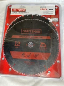 2-Pack Craftsman 12" Carbide Saw Blades Combo Pack (32-Teeth & 80-Teeth) - Picture 1 of 6