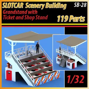 Slotcar Scenery Edificio Tribuna con Biglietto e Stand Negozio Scalextric, Carrera - Foto 1 di 7