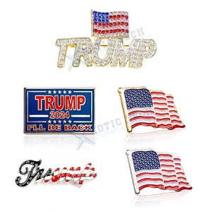 2-Pack Trump 2024 Take America Back Waving Flag Enamel Lapel Pin Novelty Gifts - Picture 1 of 20