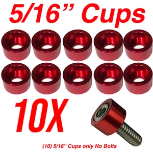 Arandelas de copa rojas 5/16" Harley Davidson Honda Yamaha Suzuki Hex Allen 10 piezas - Imagen 1 de 2