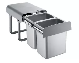 Abfallsammler grau 2x 16 Liter Einbau Mülleimer Abfallbehälter Abfalltrennsystem - Bild 1 von 4